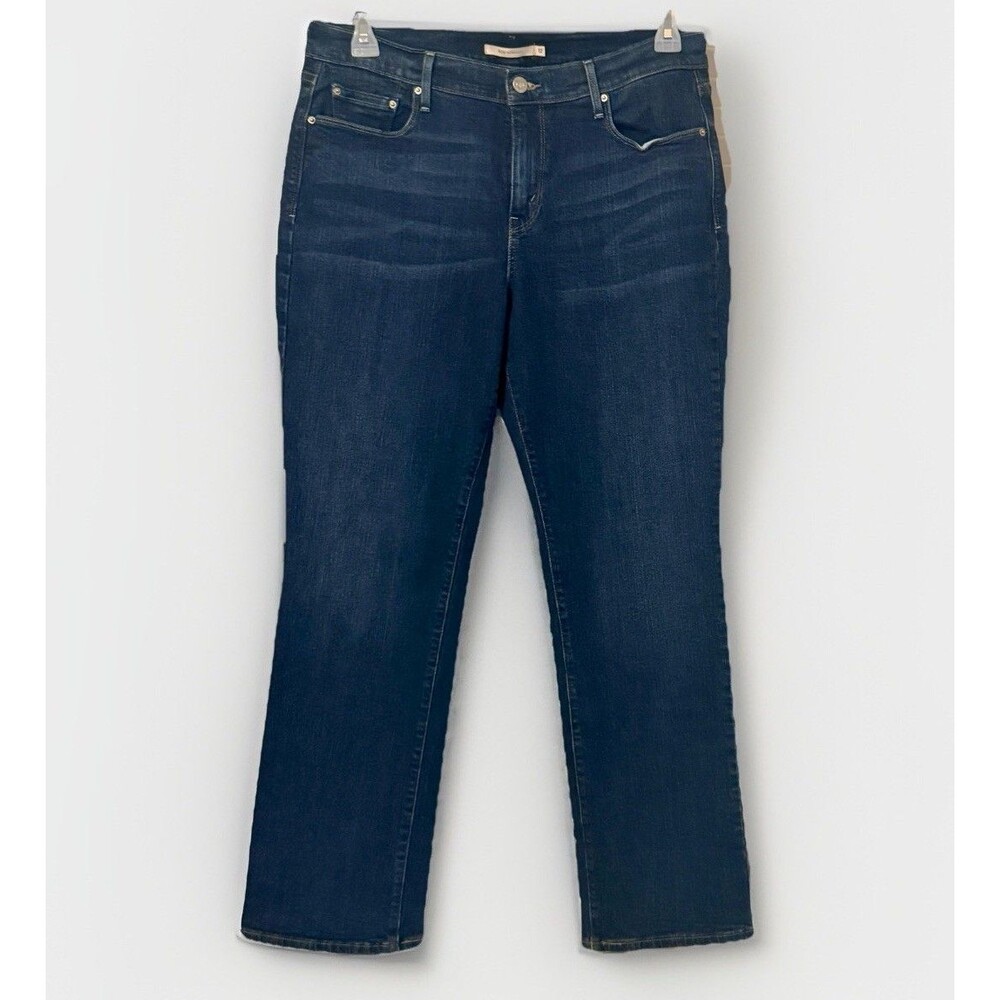 Levi’s 505 Straight Mid Rise Blue Jeans Stone Wash Heavy Denim Women’s Size 12 S